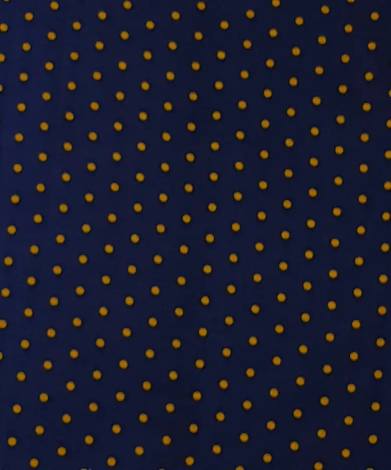 Stripes and Dots16 Collection in Blue Orange Dots. Royal blue ground dotted with warm amber-orange polka dots.