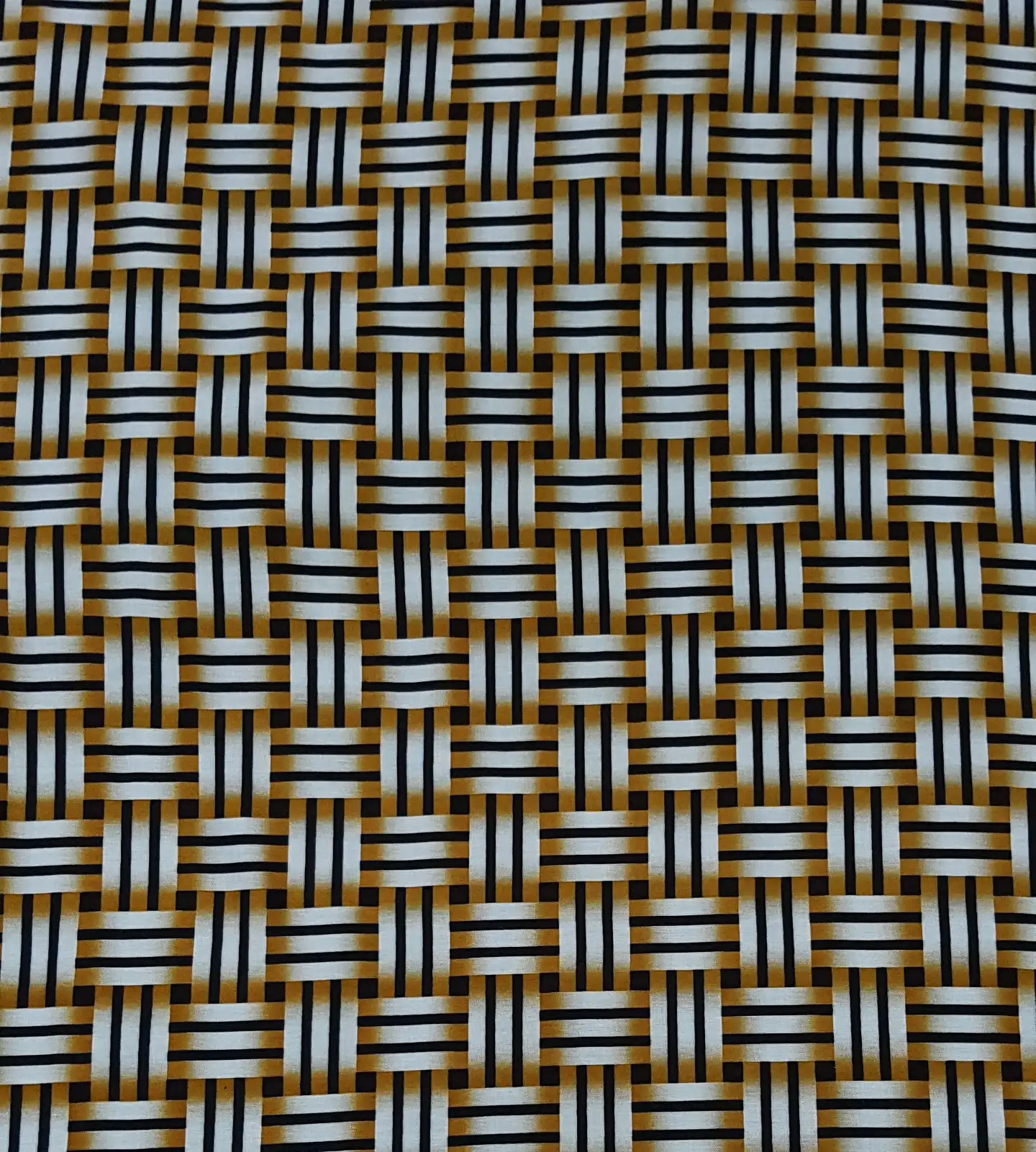 Geometric6 Collection in Light Brown. Warm chestnut-brown ground with off-white and beige bars stacking into the woven lattice.