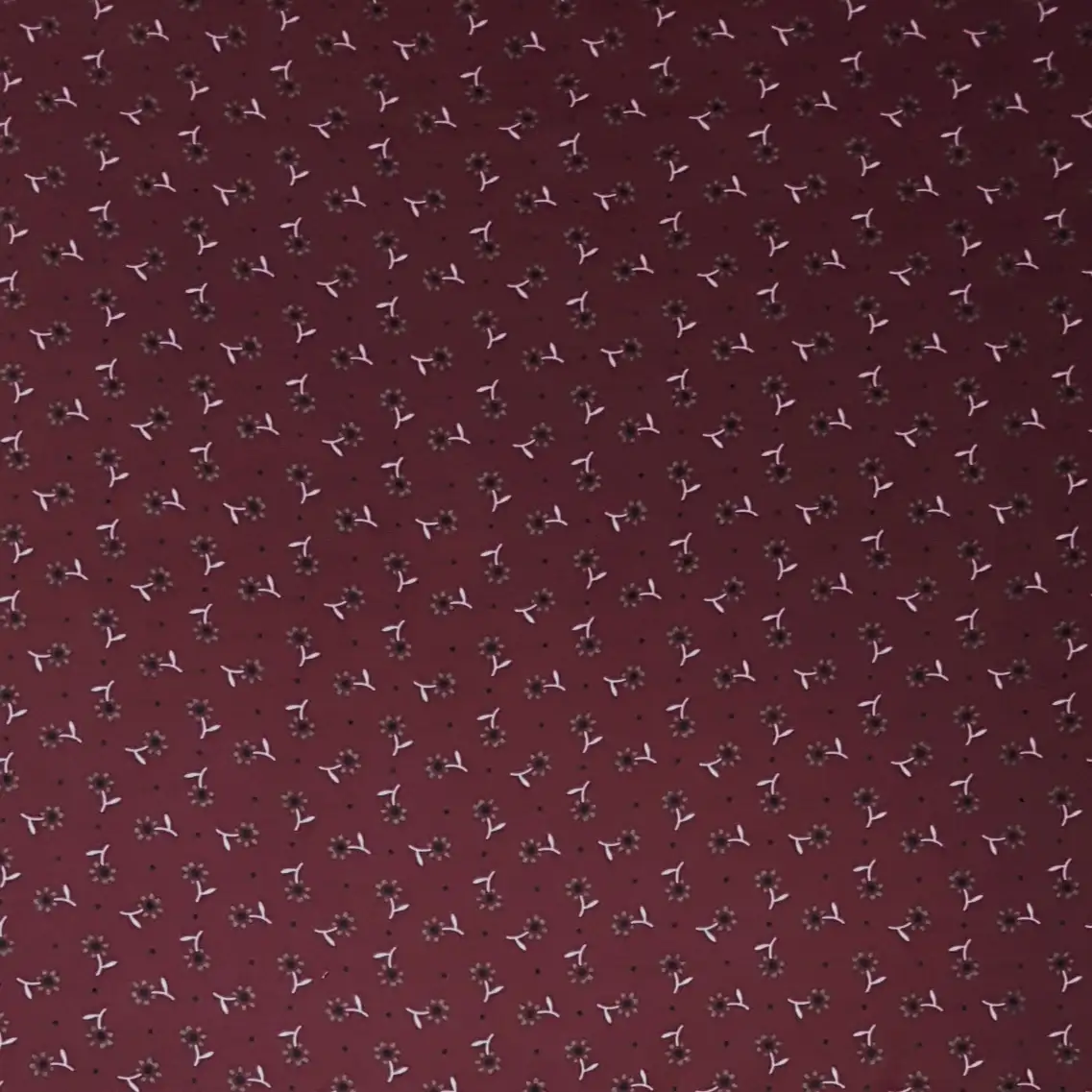 Floral5 Collection in Maroon. Rich wine-maroon ground dotted with golden-yellow blooms and dark teal accent buds.