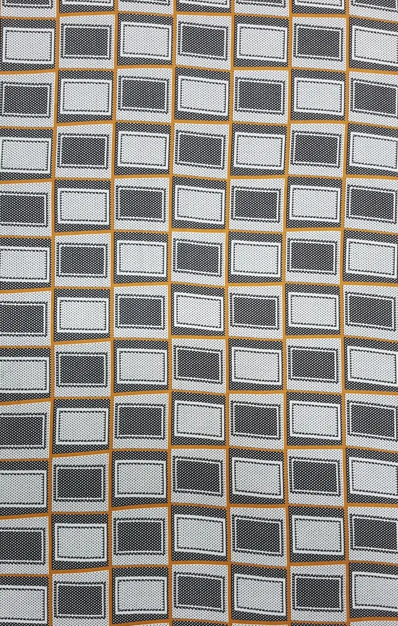 Geometric14 Collection in White. Crisp white ground showing charcoal-bordered rectangles divided by fine gold horizontal lines.