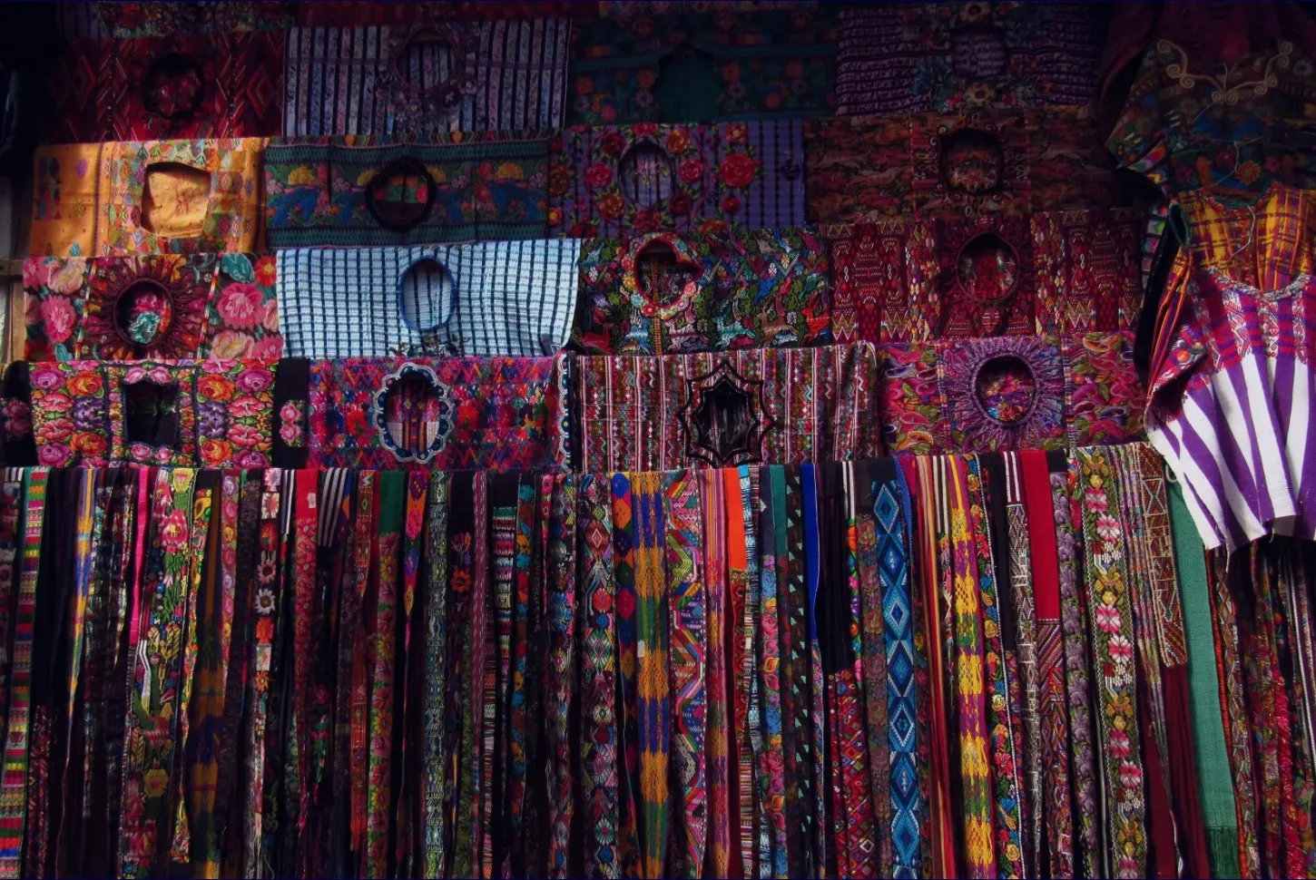 Brightly coloured printed rayon fabrics